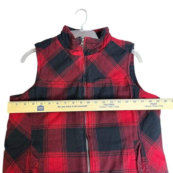 North River Outfitters Womens Buffalo Plaid Full Zip Vest Medium - Picture 3 of 6
